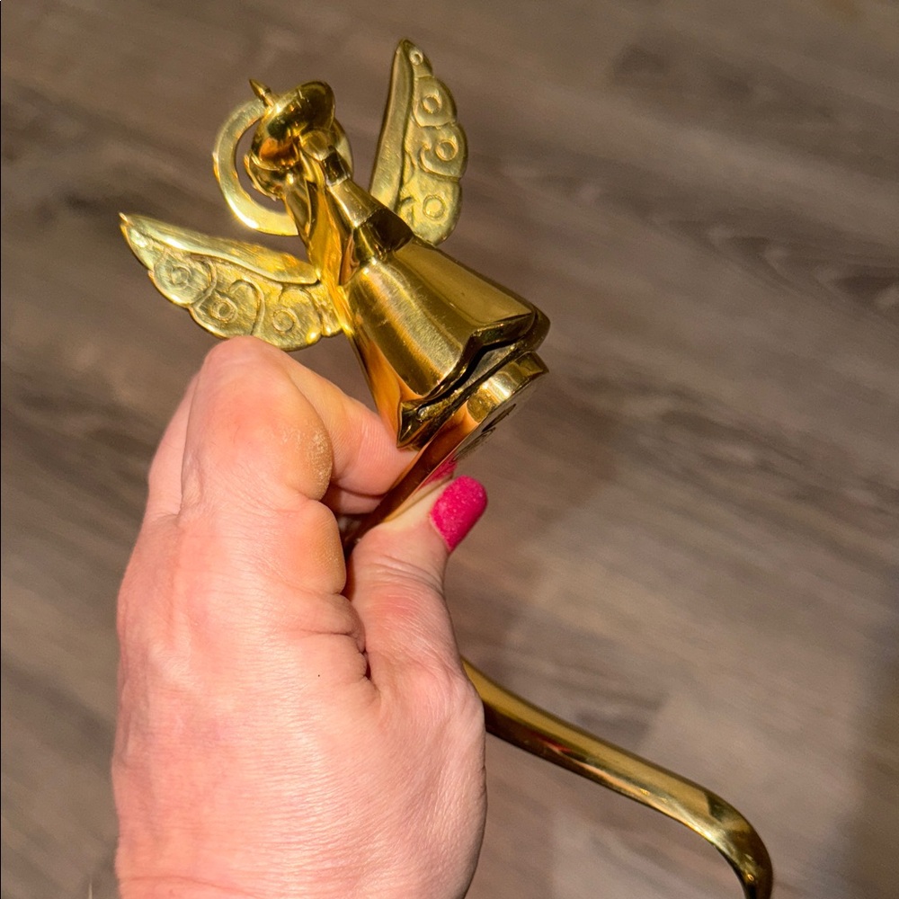 Jefferson Brass Company Brass Angel Mantle Stocking Hook